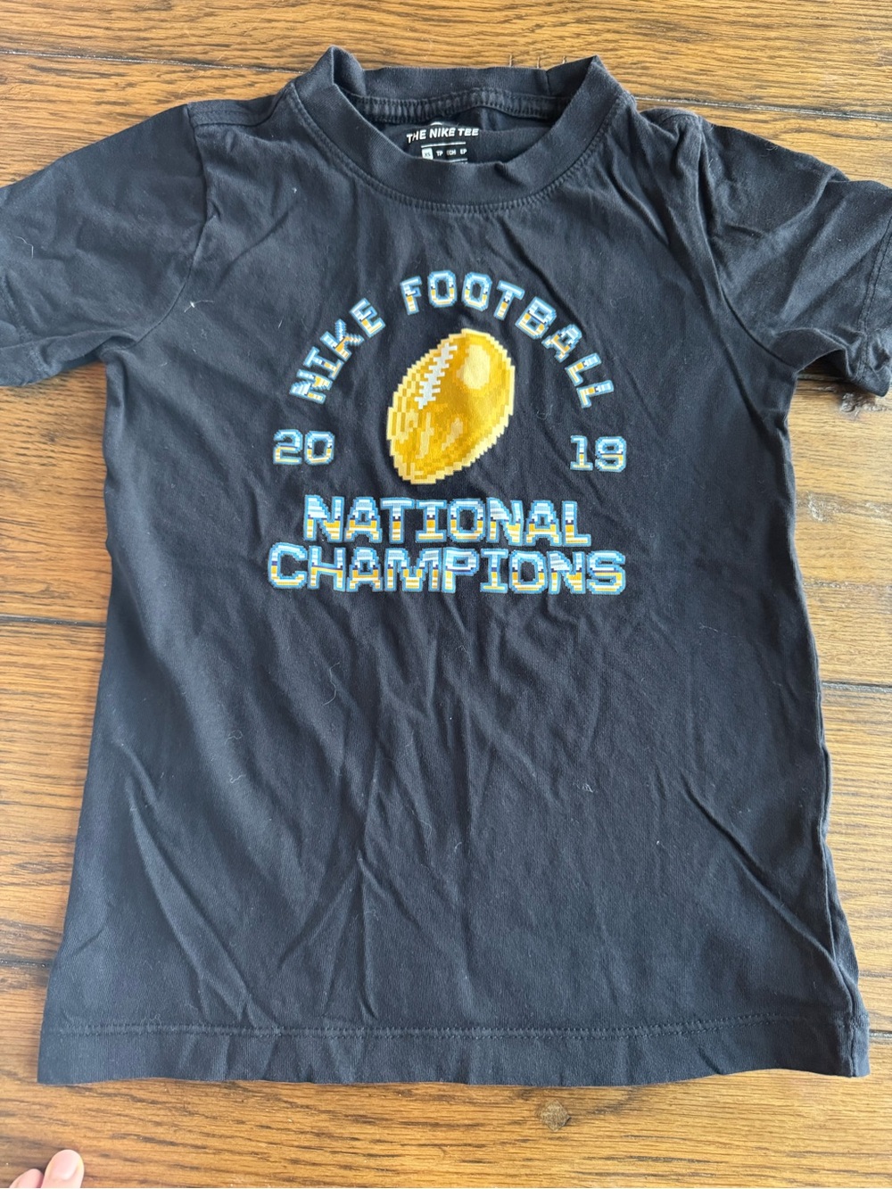 Nike Black Graphic Tee with Blue and Yellow Print
